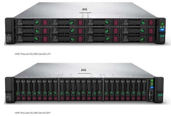 Рис. 1. Сервер HPE ProLiant DL380 Gen10 с накопителями SFF и LFF (источник: НРЕ).