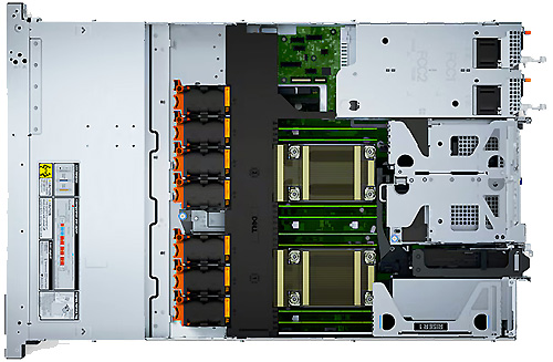 Сервер Dell PowerEdge R660xs - вид сзади