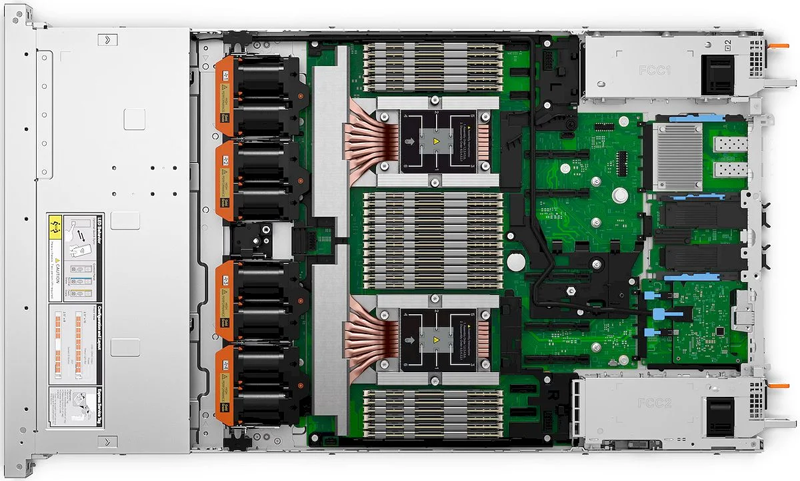 Сервер Dell EMC PowerEdge R6725 - вид внутри