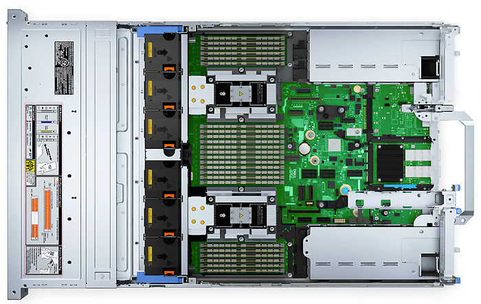 Сервер Dell PowerEdge R7625 - вид сзади
