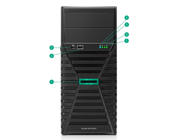 Сервер HP ProLiant ML30 Gen11 вид спереди