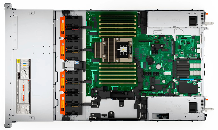 Сервер Dell PowerEdge R6615 - внутренний вид