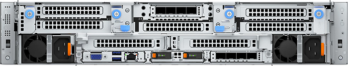 Сервер Dell PowerEdge R7725 - вид сзади