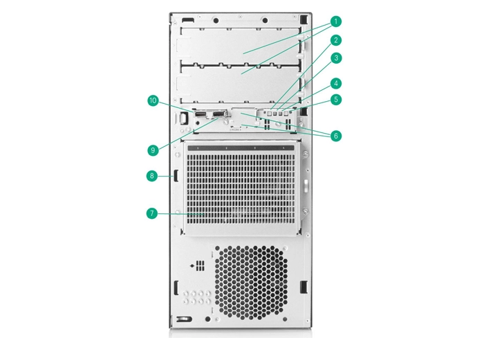 Сервер HP ProLiant ML30 Gen11 - вид сзади