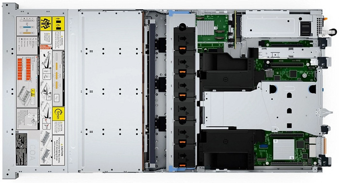 Сервер Dell PowerEdge R760xd2 - внутренний вид