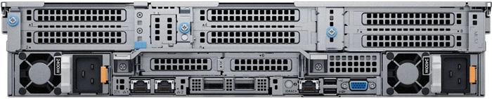 Сервер Dell PowerEdge R7525 - вид сзади