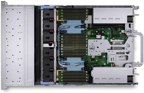 Сервер Dell PowerEdge R750 - вид сзади